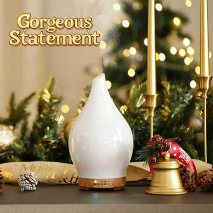 Porseme Oil Diffuser 3D Glass Aromatherapy Ultrasonic Humidifier, Air Refresh Auto Shut-Off, Timer Setting, BPA Free for Home Hotel Yoga Leisure SPA Gift 150ml Last 6H - Colors A
