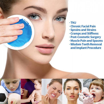 Small Round Ice Packs for Face (5 Pack) - Reusable Hot Cold Compress with Soft Fabric Sleeve, Stays Flexible When Frozen for Wisdom Teeth, Eye Surgery, Migraine, Facial Swelling & Dental Recovery