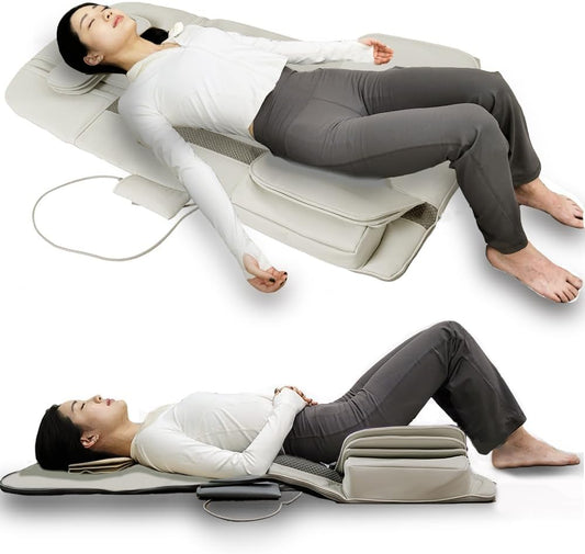 Full Body Stretching Massage Mat with Airbags. 3D Lumbar Traction - Neck, Back, Waist, Hip Relaxation & Pain Relief. Back Massager Pad, Foldable & Portable.