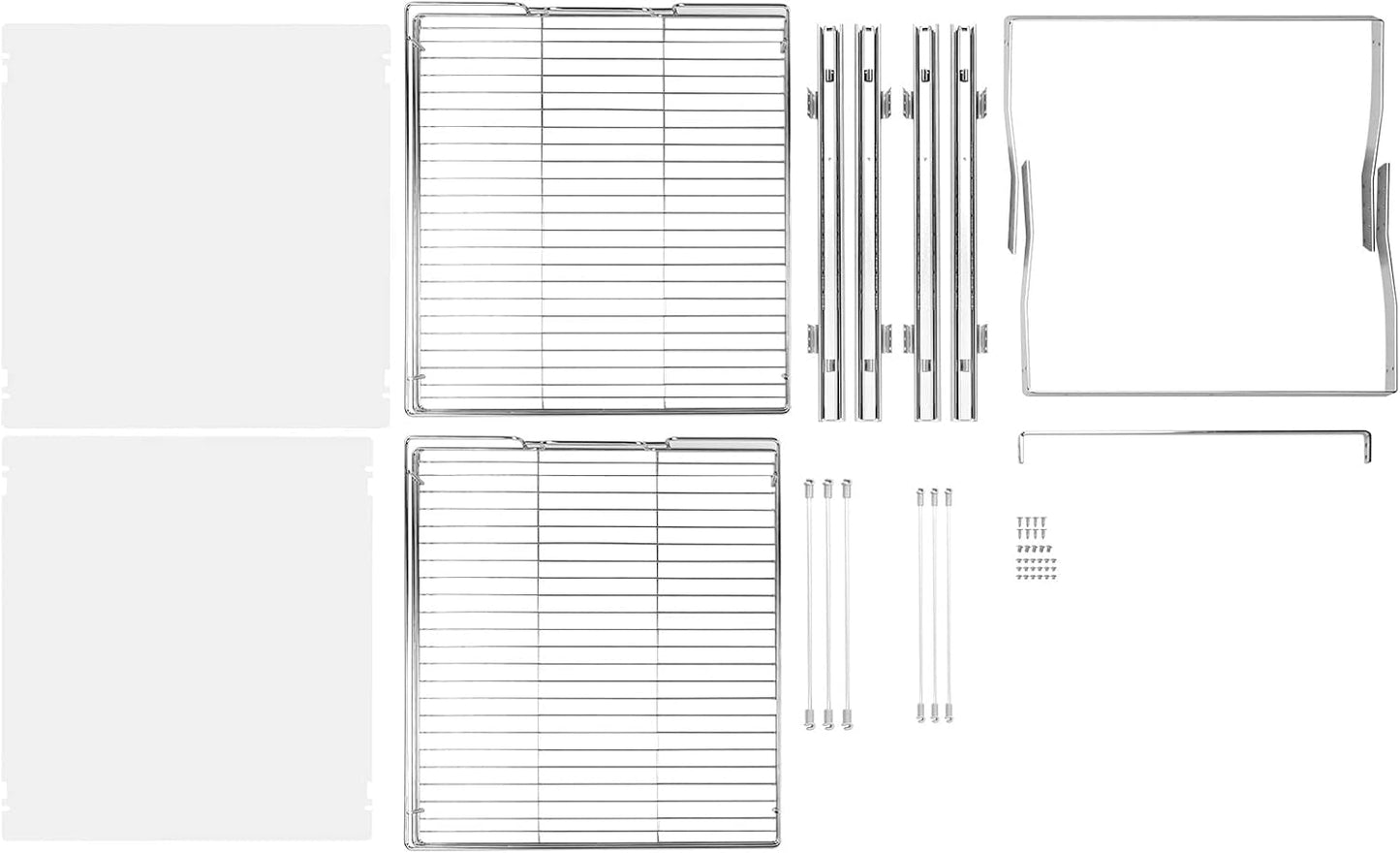 VEVOR Pull Out Cabinet Organizer, 14" Wx21.2 Dx15.2 H Heavy 2 Tier Duty Slide Out Pantry Shelves, Chrome-Plated Steel Roll Out Drawer for Under Sink, 15.5" Wx22.5 Dx19 H Install Size for Cabinet