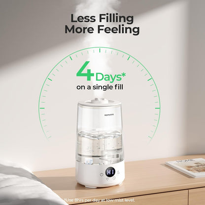 Homvana Top-Fill Cool Mist Humidifiers for Bedroom, Large Room(3.6L,Clear)