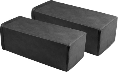 2 Pack Couch Arm Rest Pillow, 6''x6''x20'' Faux Leather Waterproof Cover, High Density Foam Armrest Cushion, Removable & Washable Elbow Support for Sofa, Bed, and Armchair (Medium Grey)