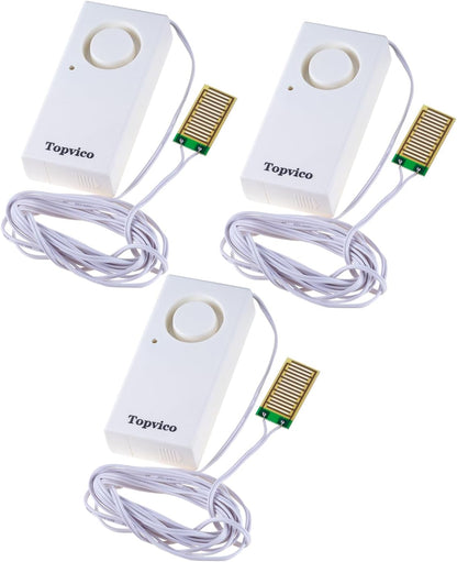 Water Alarms Leak Detector, 120dB, 37.8 Inches Cable, 2 Packs | for Home Basements, RV Water Heater, Sump Pump Overflow Moisture Floor Flood Sensor, Work Alone Battery Operated
