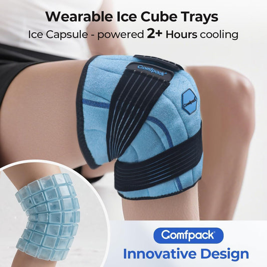 Comfpack Knee Ice Pack Wrap, 2 Hours Ice Pack for Knee Replacement Surgery
