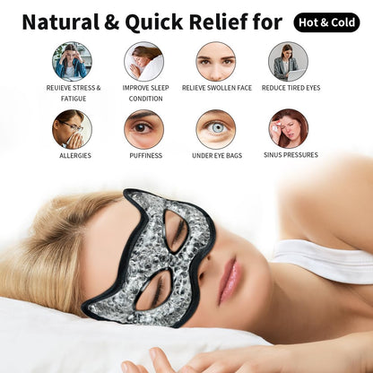 Cooling & Heating Eye Mask - Hot/Cold Use for Puffy Eyes, Headaches, Migraines, Sinus & Dark Circles (2 Packs Blue)