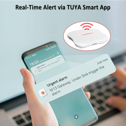 WiFi Water Leak Detector for Home with App Alert, 2.4Ghz Gateway + 6 Sensor | 120dB Water Flood/Drip Alarm for Basement/Kitchen/Bathroom/Toilet/Laundry Room,Under Sink/Pipe/Faucet Leakage Detection