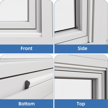 Kneelisa Wedge-Shape Window Weather Stripping Door Frame Seal 118” White | Upgrade Black Foam,Soundproofing,Draft Stopper,Winter Insulation,Noise Blocker, Gap Filler for Exterior Front Door Side