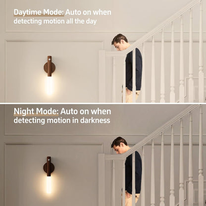 Rechargeable Motion Sensor Wall Sconces, 2200mAh, Magnetic Night Light 4P | Battery Operated, Wireless, Wall Light, 3000K Warm White, Indoor Use for Hallway, Stair, Cabinet and Picture Lighting