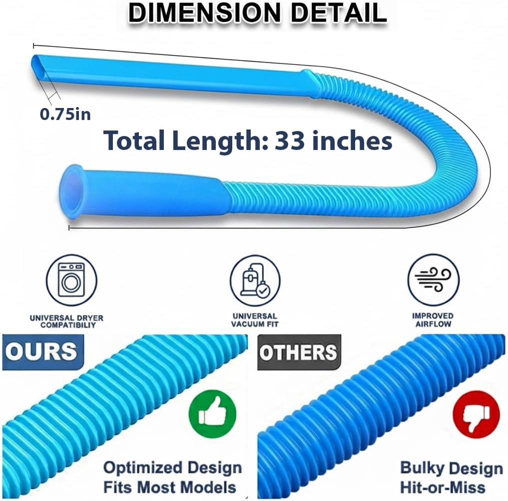 Clothes Dryer Vent Cleaner Kit with Vacuum Hose Attachment Brush, Lint Remover, Dryer Vent Vacuum Hose (Full Brush)