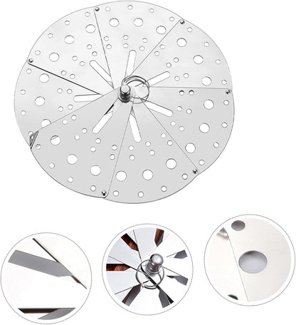 BESTonZON Adjustable Stainless Steel Overflow Lid Multifunctional Kitchen Spill Stopper Cover for Pots, Household Anti-spill Strainer Lid Suitable for Cooking and Boiling