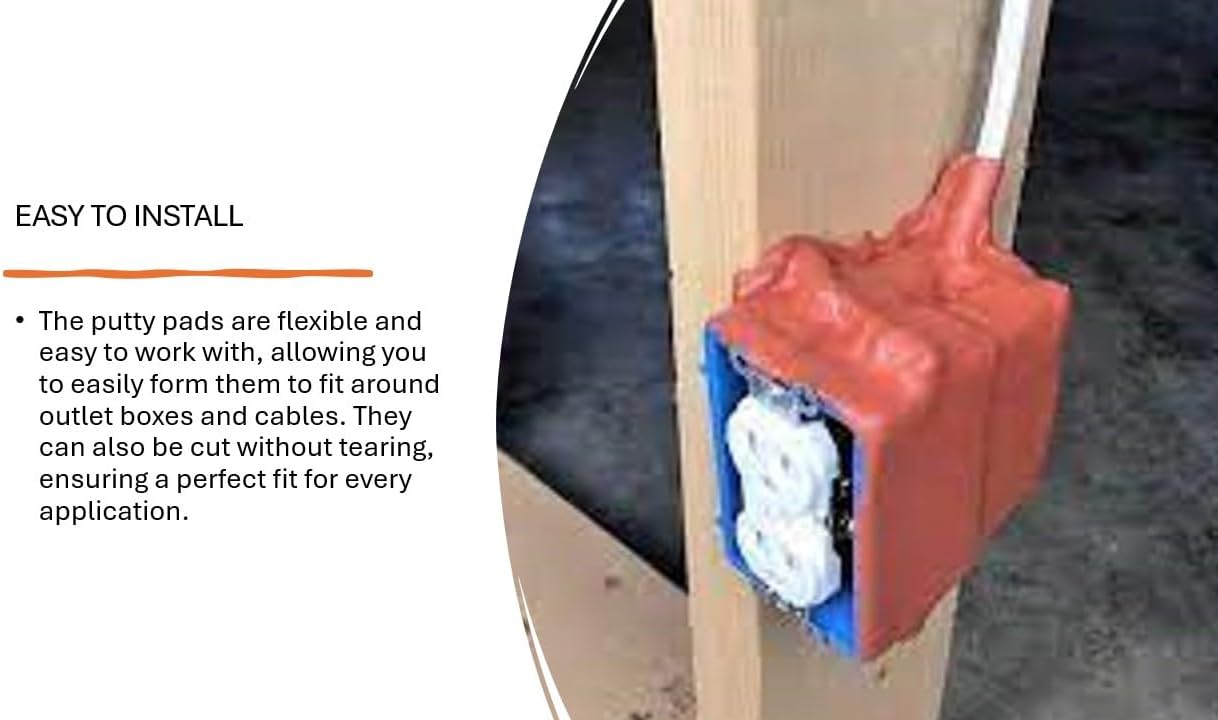 Acoustical Putty Pads - Moldable Soundproofing Pad - Fire Stop for Electrical Boxes Outlet Putty Pad, Highest UL and STC Rating - Size 7 x 7 - Pack of 3 Putty Pads - Made in USA