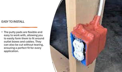 Acoustical Putty Pads - Moldable Soundproofing Pad - Fire Stop for Electrical Boxes Outlet Putty Pad, Highest UL and STC Rating - Size 7 x 7 - Pack of 3 Putty Pads - Made in USA