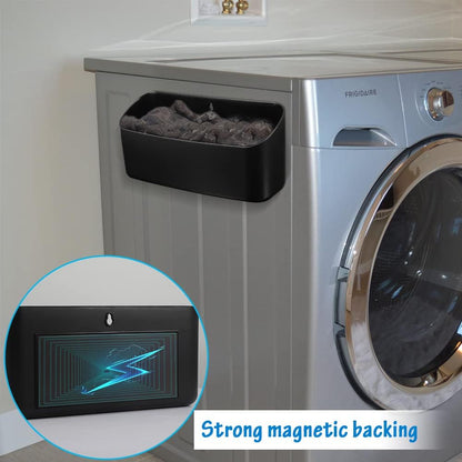Picowe Magnetic Laundry Storage, Large Lint Holder Bin, Space-Saving Trash Container Hanging on Dryer, Washer or Wall Mount (Gray White)
