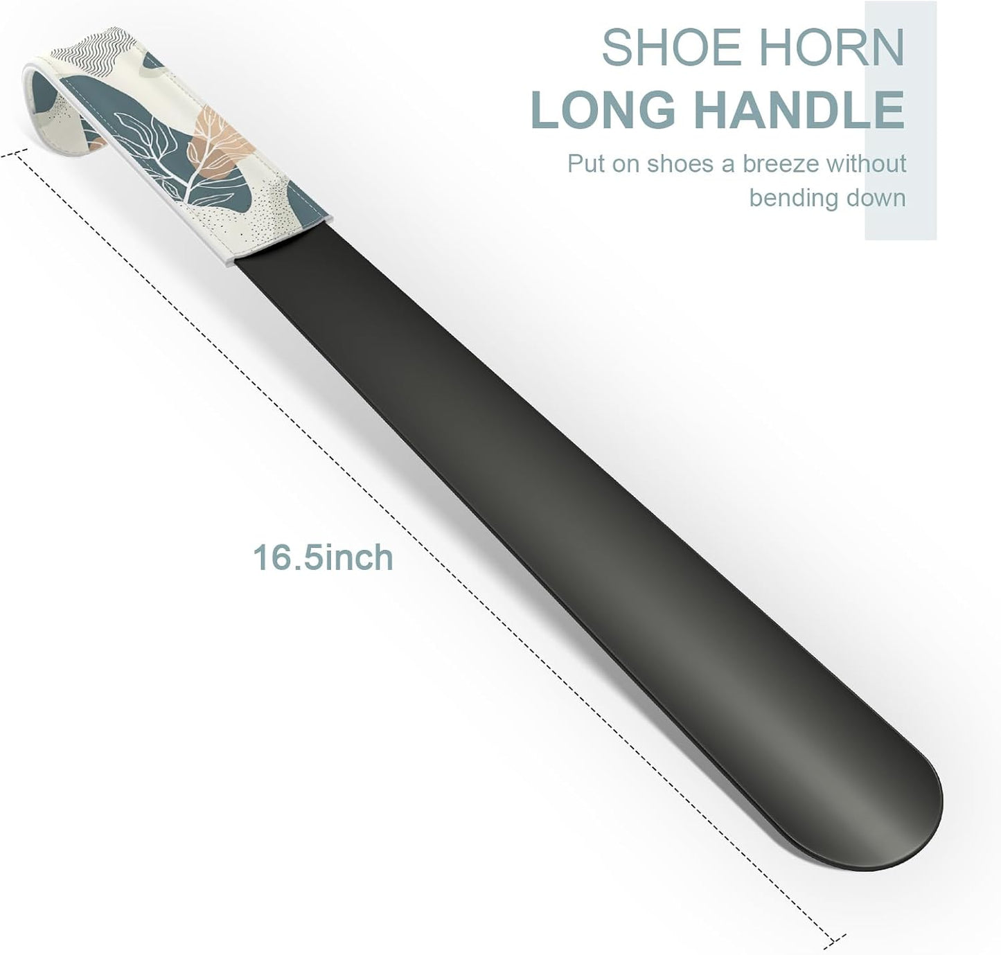 16.5 Inch Long Handle Shoe Horn for Seniors Men Women Kids, Metal Shoe Horns for Boots