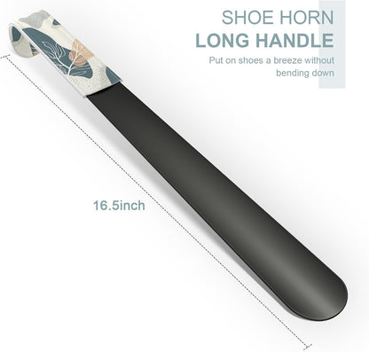 16.5 Inch Long Handle Shoe Horn for Seniors Men Women Kids, Metal Shoe Horns for Boots