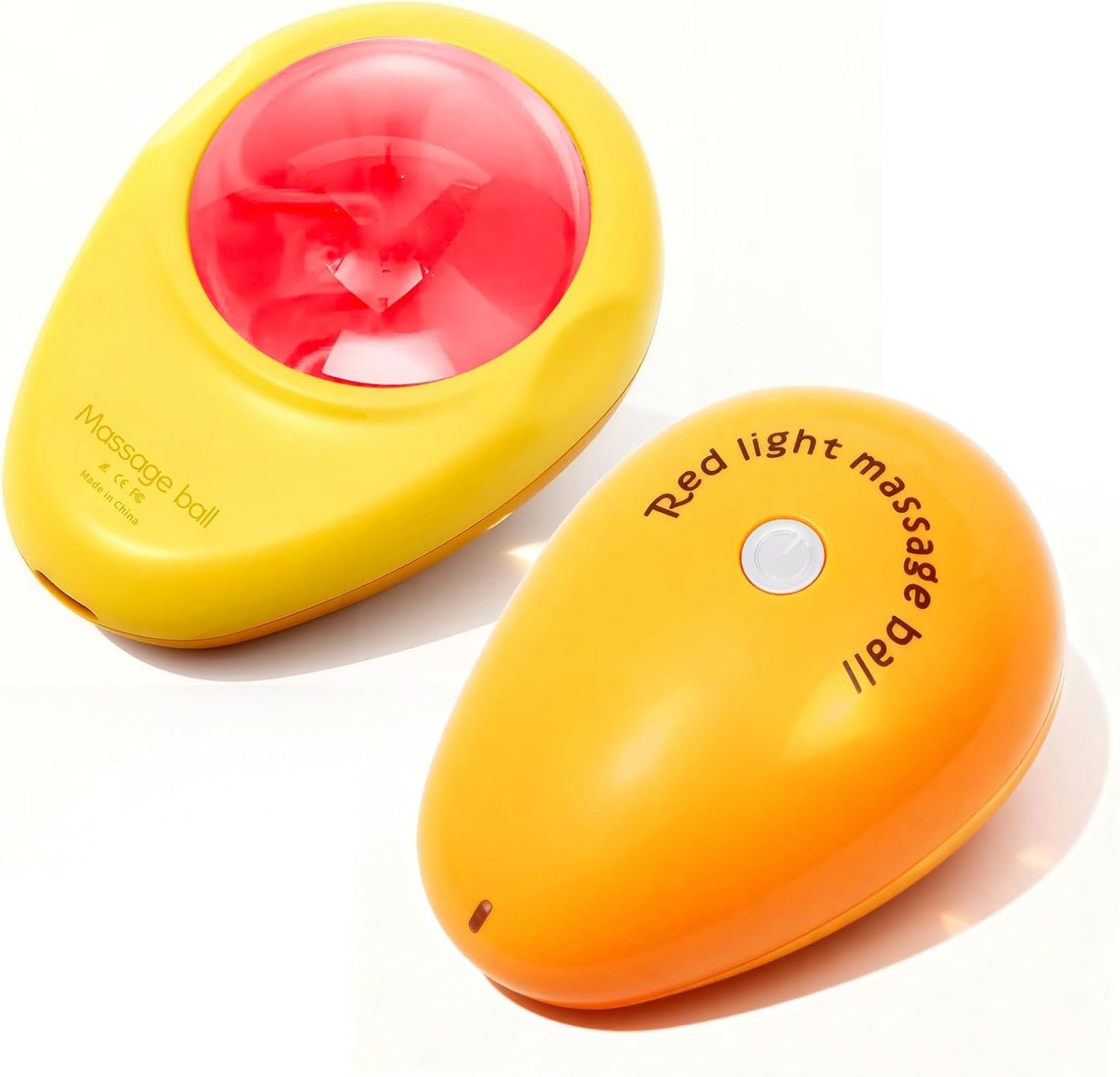 Red Light Vibrating Massage Ball - Handheld Trigger Point Tool for Deep Tissue Massage and Myofascial Release, Portable Massager for All Over the Body (Avocado)