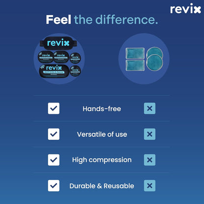 REVIX Ice Packs for Injuries, 5 Pack Hot & Cold Gel for Knee & Back | Adjustable Strap, Flexible Cooling Wrap for Shoulder, Neck & Arm, for Surgery Recovery, Muscle Relaxation