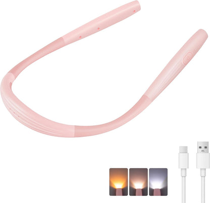LED Neck Book Light Reading Lamp USB Rechargeable, Lighter Weight,Hands Free, Each 3 Colors with 3 Brightness, 80-hr Lasting Rechargeable Lamp,Perfect for Reading in Bed(Chesse Yellow).