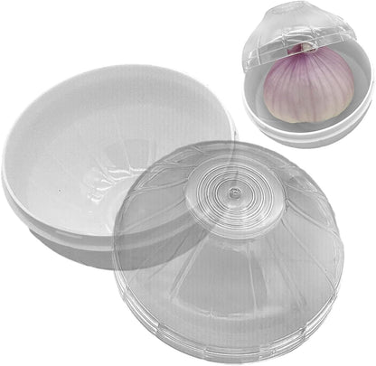 Fruit and Vegetable Storage Containers for Fridge, Onion Saver and Lemon Keeper Reusable Lemon and Onion Keeper/Saver/Holder, Refrigerator Vegetable Crisper(White)