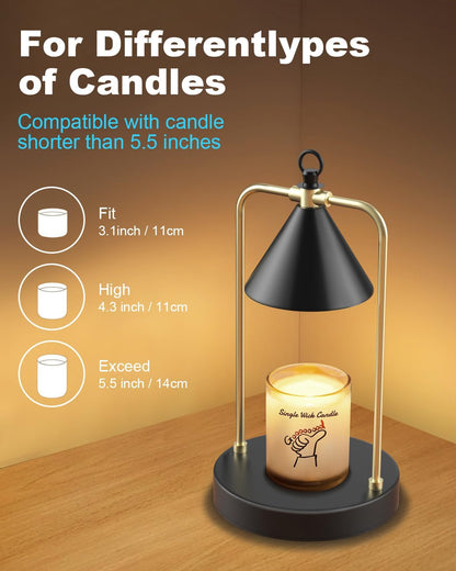 Candle Warmer Lamp with Timer, Upgraded Dimmable Wax Melts Warmer for Jar Candles, Height Adjustable Candle Lamp, Birthday Gifts for Women Mom, House Warming Gifts New Home Decor