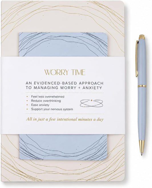 Worry Journal for Anxiety Relief & CBT Guided Prompts, Mental Health Gift