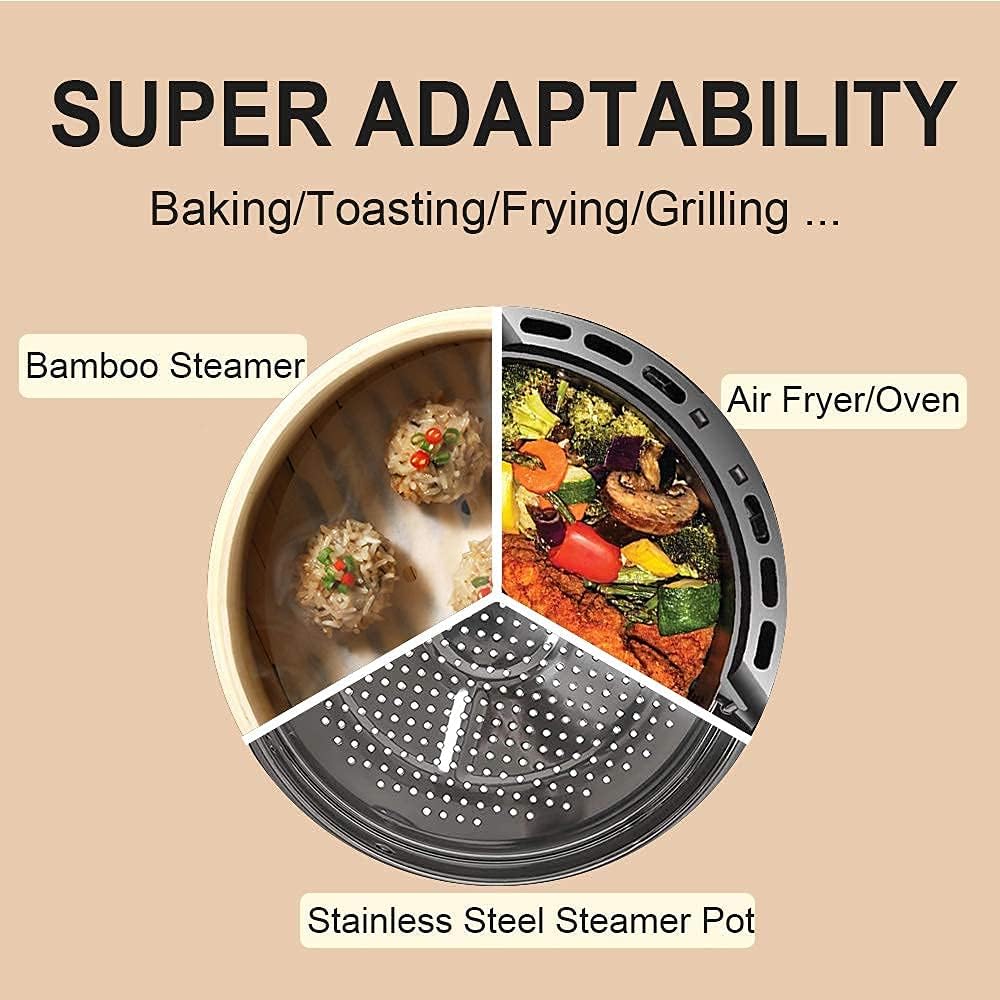 Air Fryer Parchment Paper Liners, 8 Inch 100 Pcs | Pre-Cut Non-Stick Unbleached Paper; Fits 3.5-6QT Air Fryers; Disposable And Durable; Microwave And Steaming Basket Safe