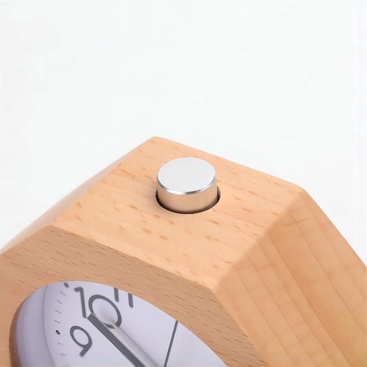 Wood Analog Alarm Clock 3'' Non-Ticking Backlight Battery Operated