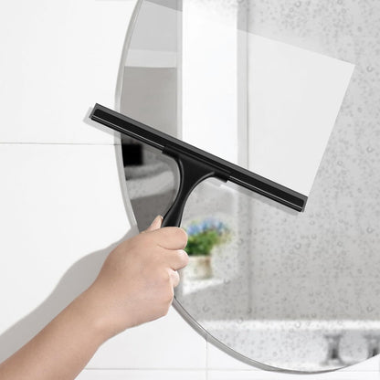 SetSail Squeegee for Shower Glass Door, 10 Inches, Black | Stainless Steel Shower Squeegee for Glass Doors, All-Purpose Window Squeegee for Shower Mirror Bathroom Car Window Cleaning