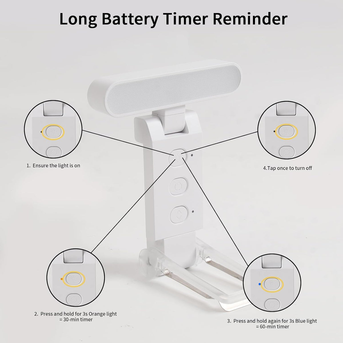 Rechargeable Book Light, Clip-On LED Reading Light, Eye-Caring