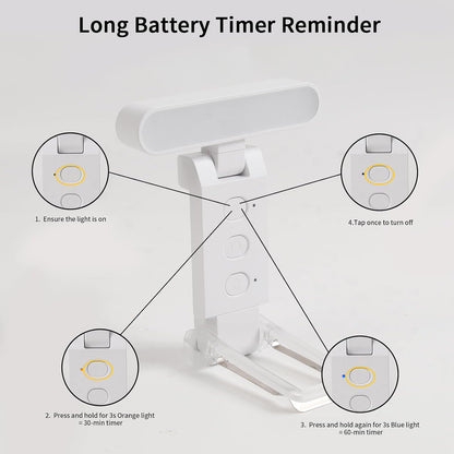 Rechargeable Book Light, Clip-On LED Reading Light, Eye-Caring