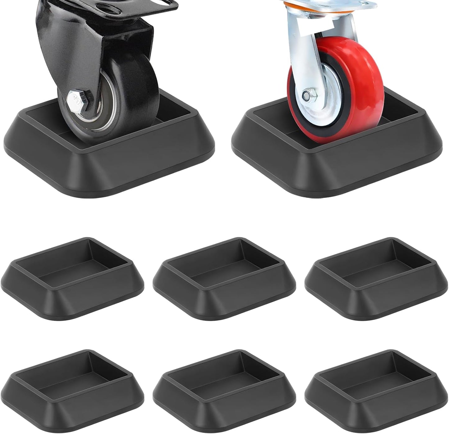 Furniture Stoppers & Bed Stoppers - Wheel Caster Cups fit All Wheels of Furniture - Silicone Non-Slip Pads for Sofa Bed Chairs to Prevents Scratches (8 Pack)