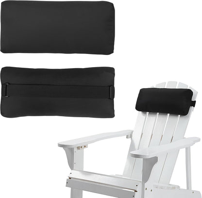 Chaise Lounge Head Pillow, 2 Pack Outdoor Patio Pillows with Adjustable Strap, Lounge Head Resting Pillow for Recliner Beach Pool Lounger Office Chair，Water Resistant Gray