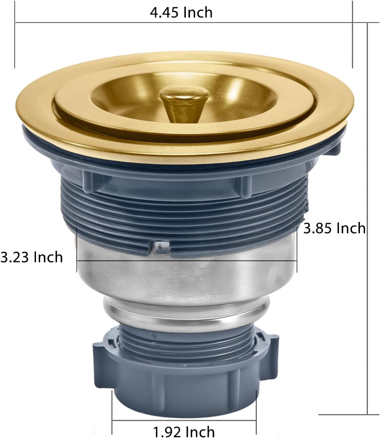3-1/2 Inch Sink Drain Assembly Kit, Removable Deep Sink Strainer Basket with Sink Stopper/Sealing Lid for Home, Kitchen, Stainless Steel