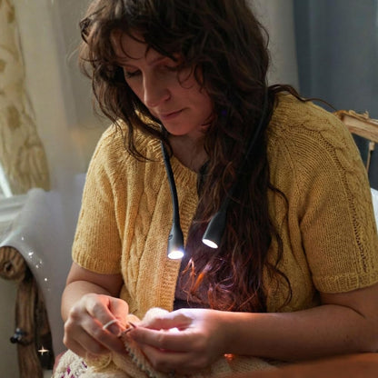 Lumos Knitting Light, Crafter Light Around Neck for Knitters and Crocheters, 3 Colors & Adjustable Brightness. Portable, Wearable, Rechargeable&Long Lasting (White)