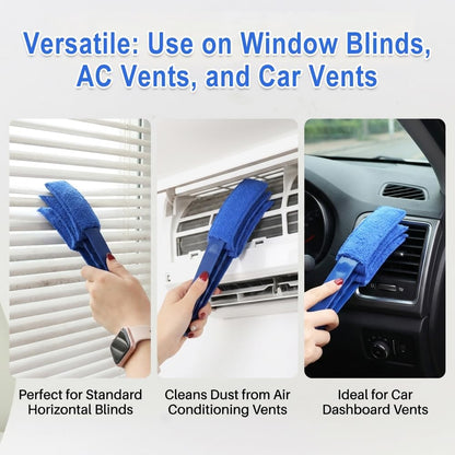 2PCS Blind Cleaner Brushs with 5 Reusable Microfiber Sleeves Brush, Window Blind Duster Tool Blind Cleaner Tool for Window, Car Air Condition, Fans, Exhaust Vent