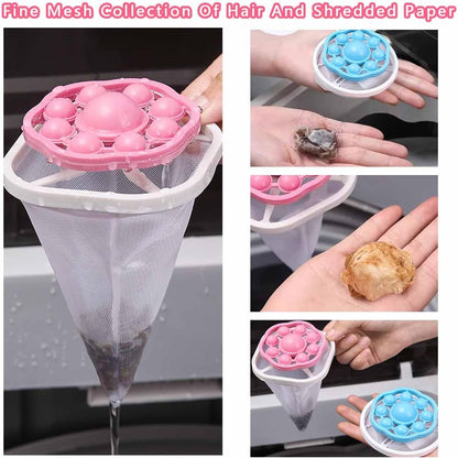 6 PCS Hair Filter Bag Floating Lint Catcher for Washing Machine Pet Hair Catcher Spherical Shape Lint Trap Cleaning Tool Reusable Washing Hair Filter Cleaning Mesh Bag Dog Cat Hair Remover for Laundry