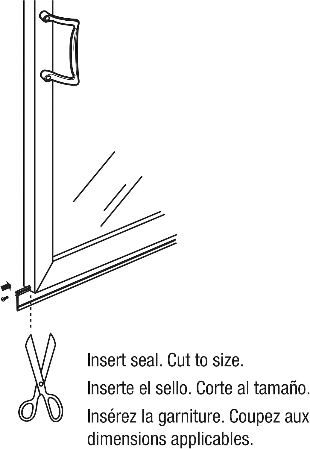 Prime-Line M 6184 Vinyl Shower Door Bottom Sweep, 37 In. x 1 In. Strip, Clear (Single Pack)