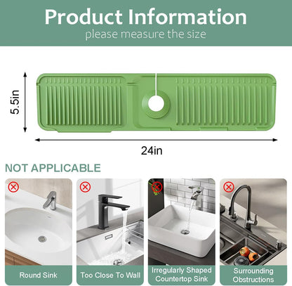 24 Inch Upgraded Draining Mat Folding faucet Mat for Bathroom Sink Splash Guard 7° Slope with Button Lock Water Draining Pad for Kitchen Bathroom Bar(Pink)