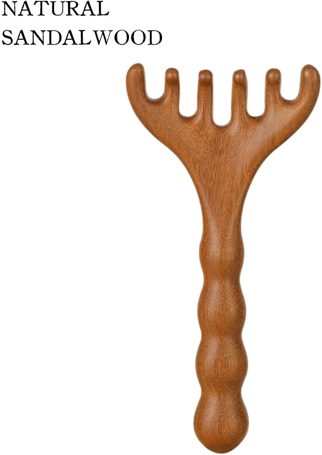 Sandalwood Scalp Massager, Wooden Gua Sha Face Neck Acupoint Tool | Long Handle, Scalp Face Neck Gua Sha, Acupoint Stimulation, Natural Wooden Comb Teeth, Relieve Tension, Promote Circulation