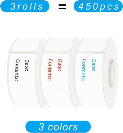 Removable Freezer Labels, Date Label 1x2 Inch Food Storage Stickers, Waterproof Oil Resistant Easy Clean Leaves no Residue 300 Total Per Roll