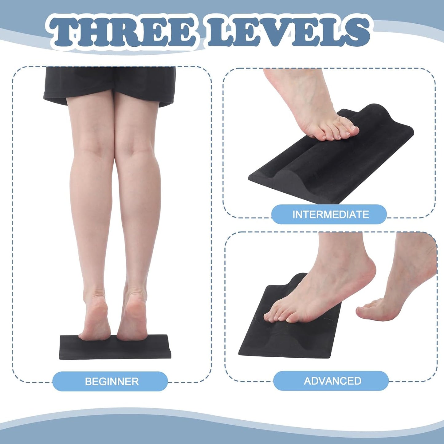 Soulchen Plantar Fasciitis Relief Foot Stretcher Pad with Foot Roller Black Fascia Stretching Toe Stretcher for Heel Spurs Achilles Tendonitis Tight Calves