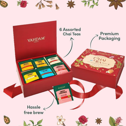 VAHDAM, Assorted Herbal Tea Sampler (18 Tea Bags, 9 Flavors) Caffeine-Free, Non-GMO | Double Infusion, Individually Enveloped Tea Bags | Herbal Tea Assortmen