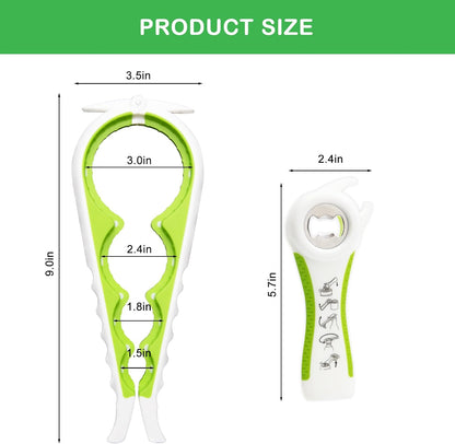 Jar Opener for Weak Hands, Seniors with Arthritis, 5 in 1 Multi Function Bottle Opener Lid Opener For Arthritic Hands