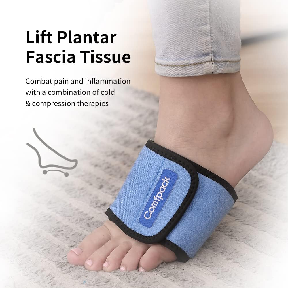 Comfpack Cold Therapy Wrap with 2 Packs for Pain Relief, Reusable Gel Ice Packs for Foot Plantar, Wrist, Ankle, Great for Sprains, Muscle Pain, Bruises, Injuries | Hot and Cold Ice Packs for Foot Plantar, Wrist, Ankle, Great for Sprains, Muscle Pain,