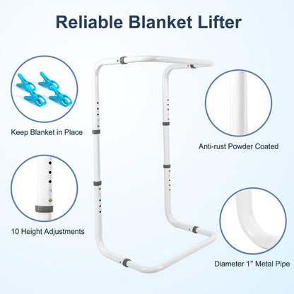 HEPO Blanket Lifter,Adjustable Height Blanket Lift Bar,Included 4 Clips