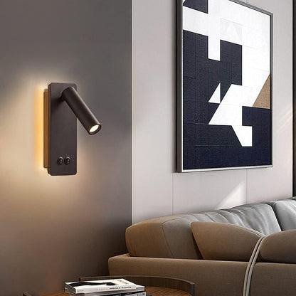 LED wall lamp and reading light two-in-one multifunctional wall sconces. LED Wall Lamp Plug in for Bedroom Bedside Wall Sconces Set of Two Black Reading Light 3W+6W Night Light 3000K(BLACK)
