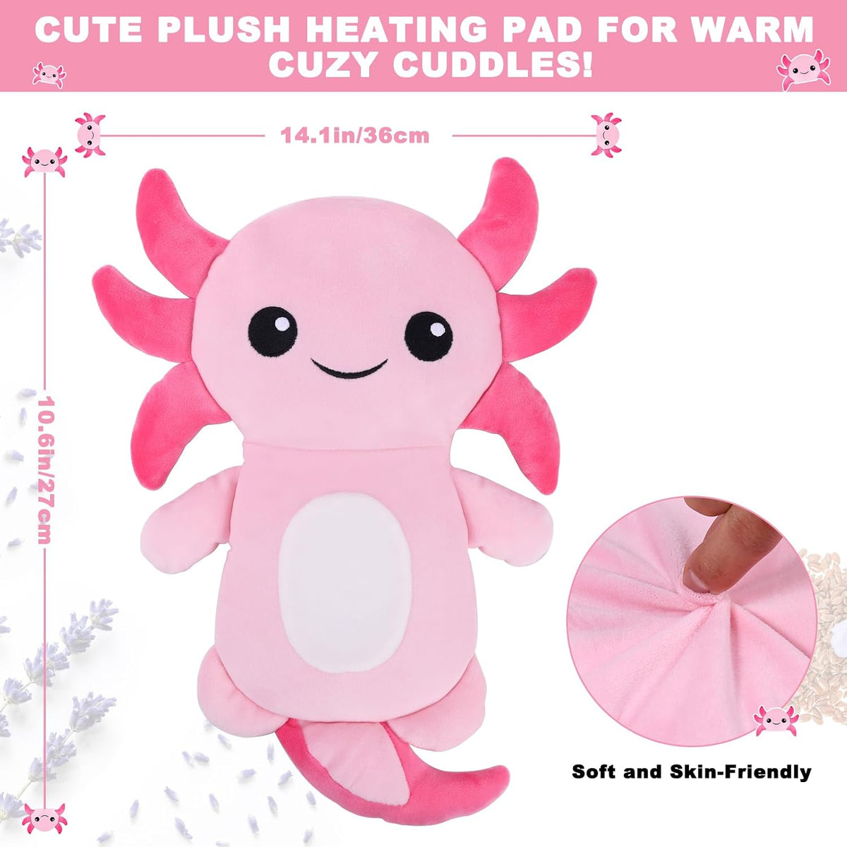 Microwave Heating Pad for Period Cramps Pain Relief, 16"×12", Grey Cat