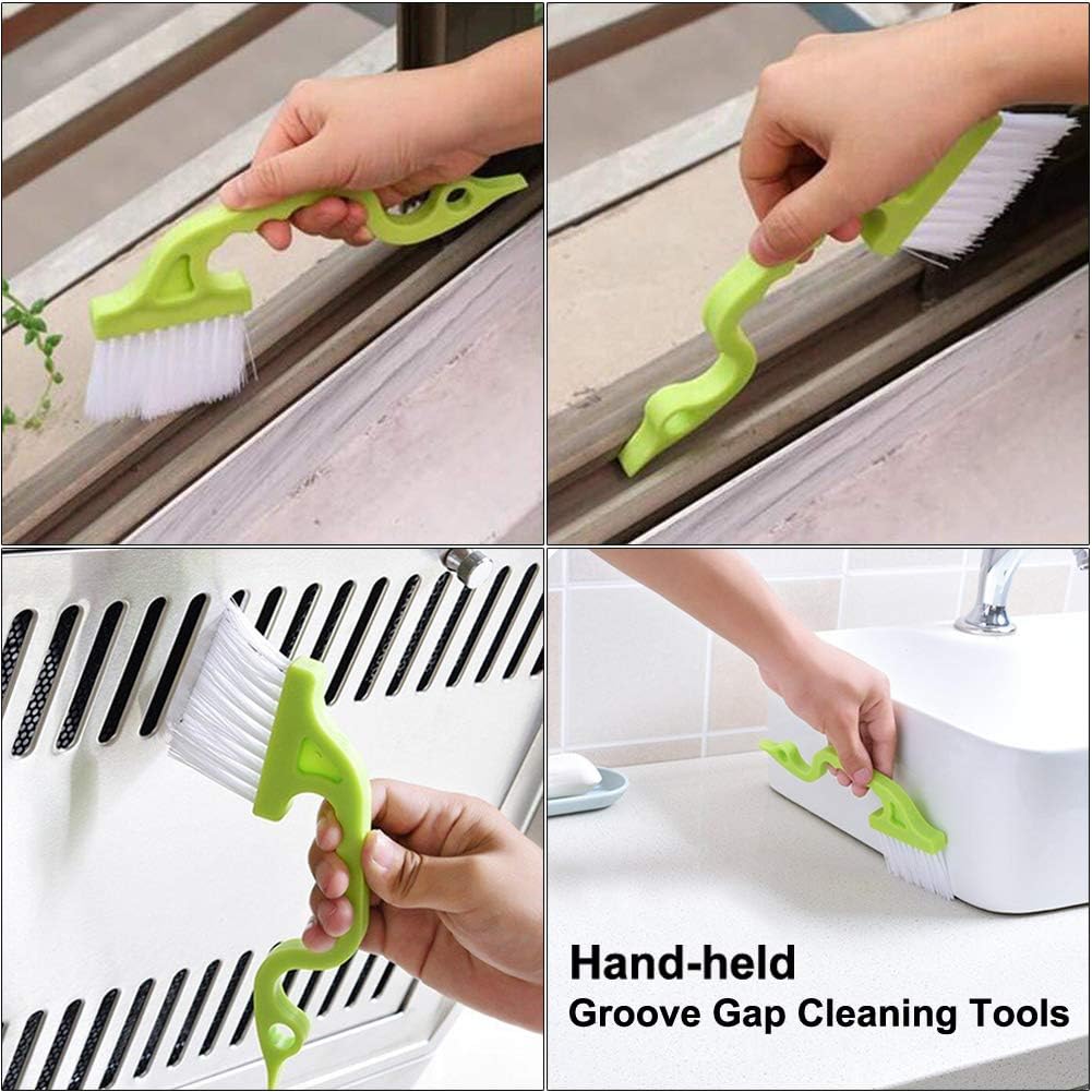 5Pcs Crevice Cleaning Brush Set, Hard Bristle Grout Brush for Window Track, Tile Lines, Sink Corners, Small Gaps, Bottles & Blinds
