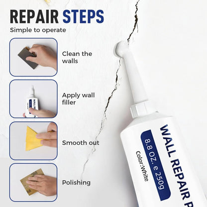 Efficient Drywall Repair Kit with Scraper, 2026 Upgrade Quick Drying Wall Mending Agent for Holes & Cracks, Multi-Functional Drywall Patch Paste Repair Kit for DIY Home Fix (1 PCS)