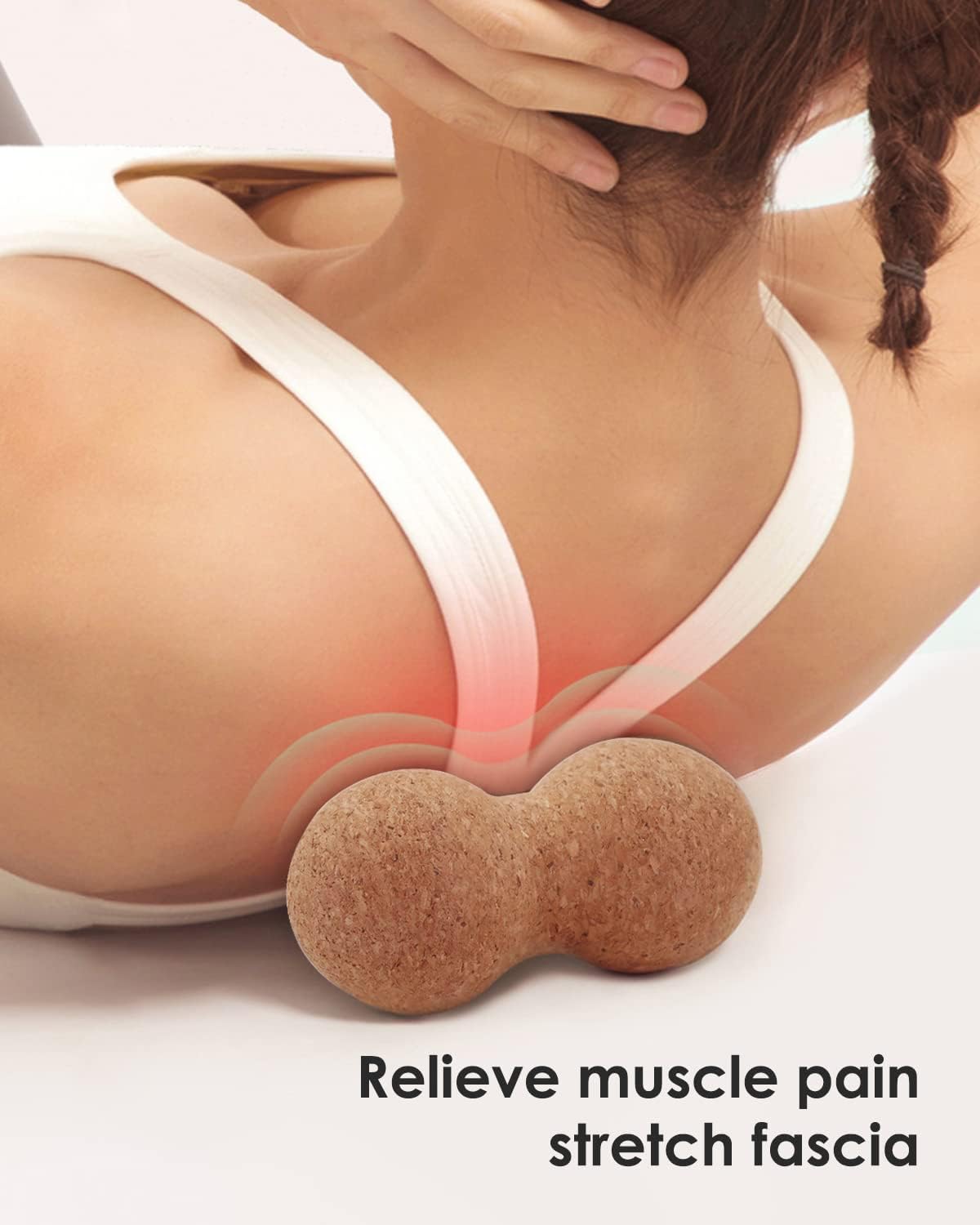 KITWILD Cork Peanut Massage Ball | Peanut Double Lacrosse Massage Ball, Deep Tissue Muscle Massage, Myofascial Release, Muscle Knots, Yoga Therapy